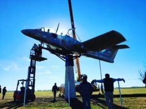 Villa Cañás: El Pucará A-512 quedó emplazado en el Aeroclub Villa Cañás: El Pucará A-512 quedó emplazado en el Aeroclub