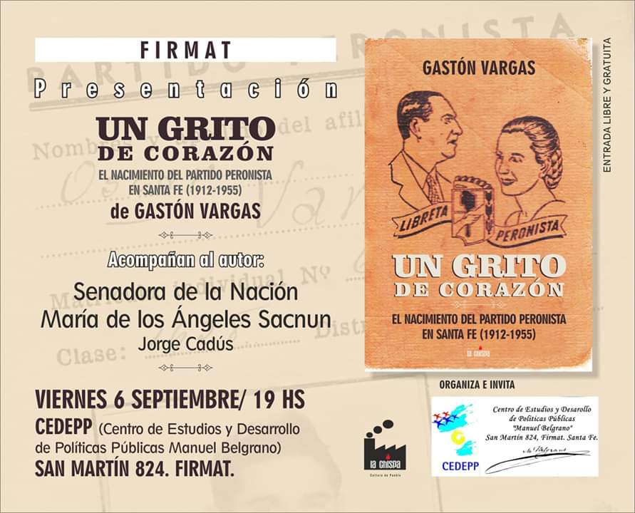 Firmat: Presentan el libro "Un grito de corazón"