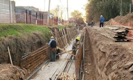 Venado Tuerto: El intendente y funcionarios provinciales recorrieron obra hídrica que se construye en Barrio Ciudad Nueva