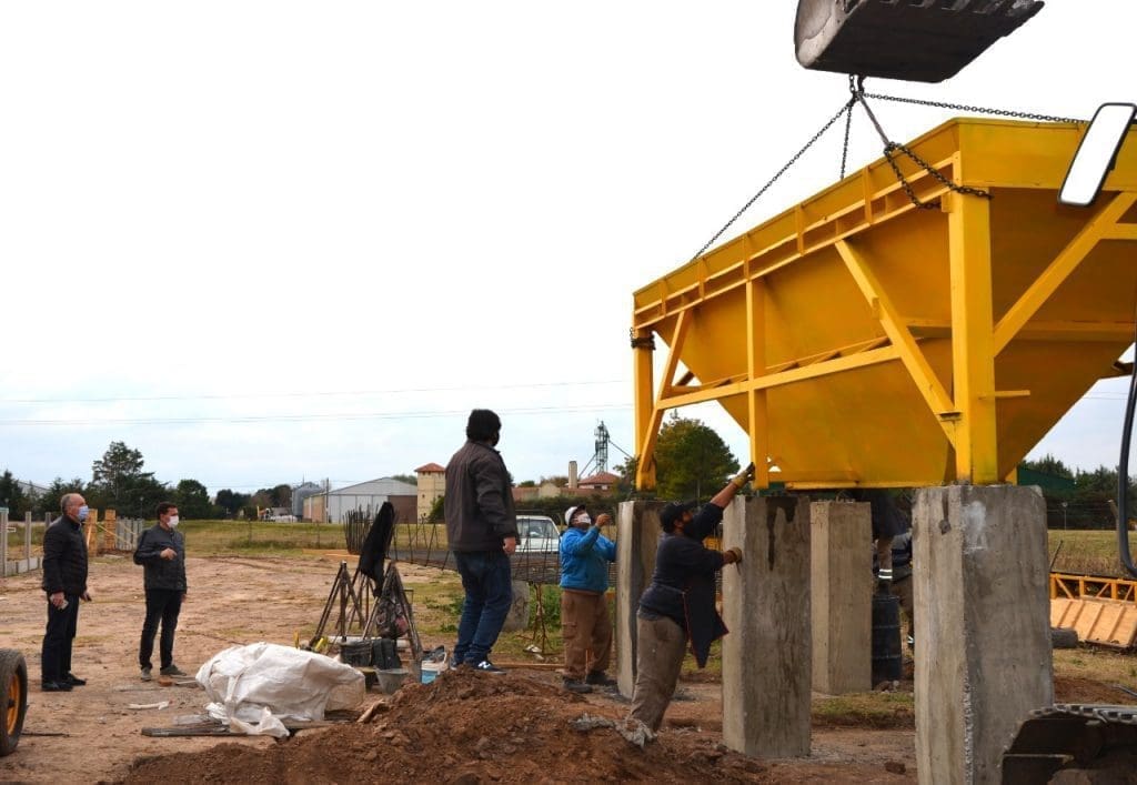 Villa Cañás: Avanza la construcción de la Planta Hormigonera Municipal