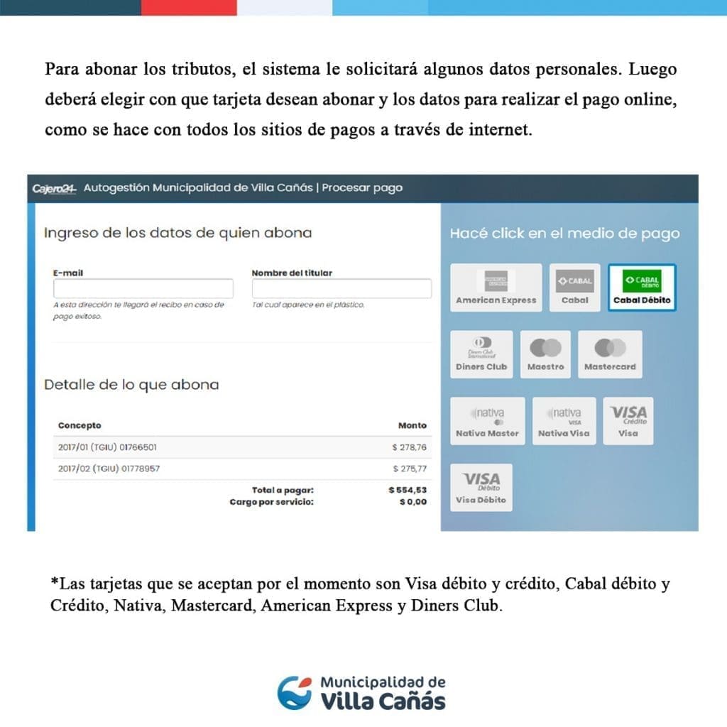 Villa Cañás: Aboná los impuestos municipales desde la comodidad de tu casa Villa Cañás: Aboná los impuestos municipales desde la comodidad de tu casa