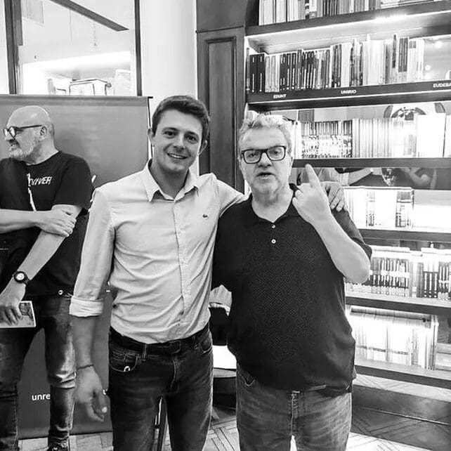 Media Sanción para declarar ciudades a Teodelina y Elortondo Joaquín Poleri junto al periodista Mauricio Maronna.