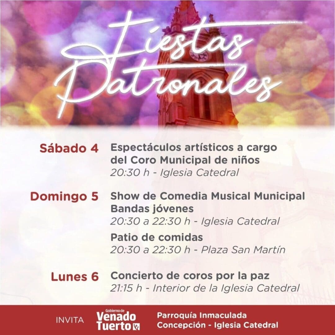 Venado Tuerto: Fiestas Patronales 2021 para celebrar a María Madre con espectáculos y feria de emprendedores Venado Tuerto: Fiestas Patronales 2021 para celebrar a María Madre con espectáculos y feria de emprendedores
