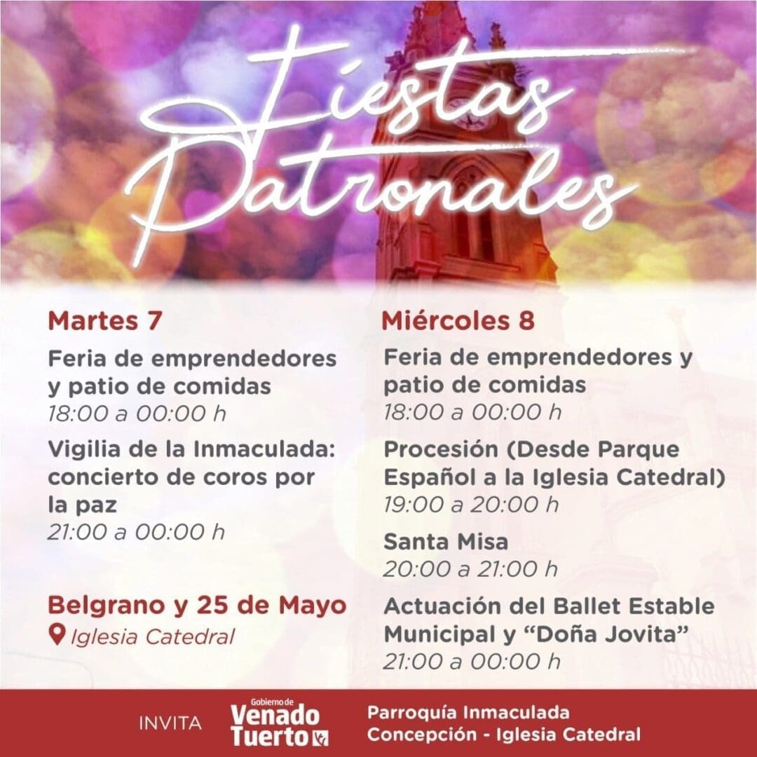 Venado Tuerto: Fiestas Patronales 2021 para celebrar a María Madre con espectáculos y feria de emprendedores Venado Tuerto: Fiestas Patronales 2021 para celebrar a María Madre con espectáculos y feria de emprendedores