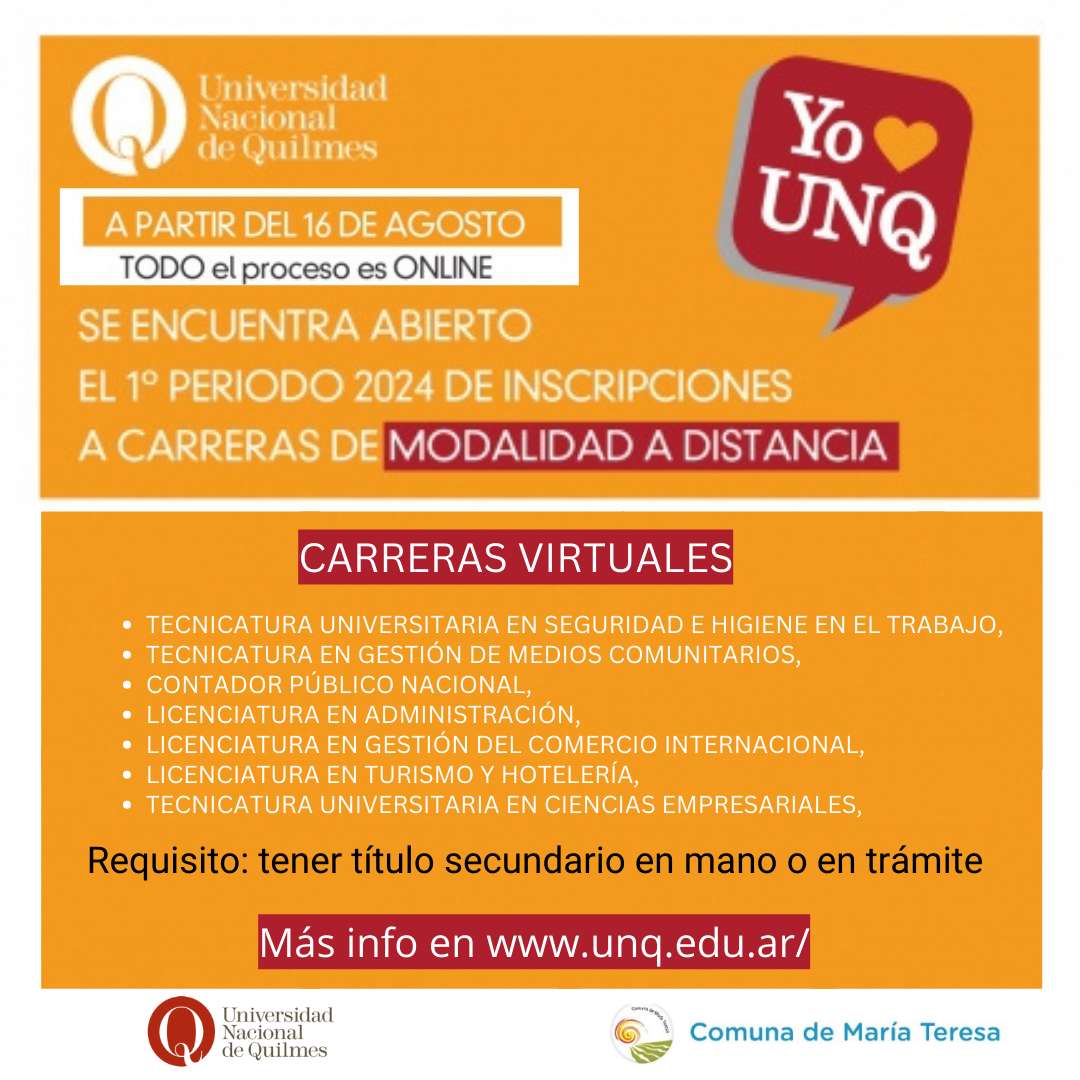 María Teresa: Comenzó la inscripción para carreras de grado en la Universidad de Quilmes María Teresa: Comenzó la inscripción para carreras de grado en la Universidad de Quilmes
