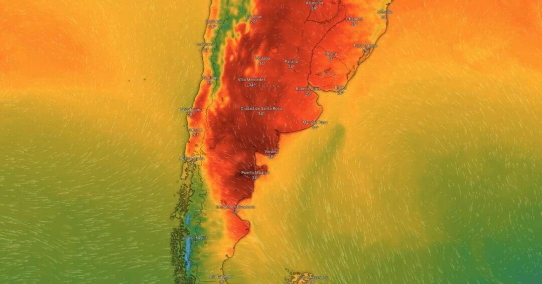Alertas roja y amarilla por viento y calor extremo en varias provincias del país