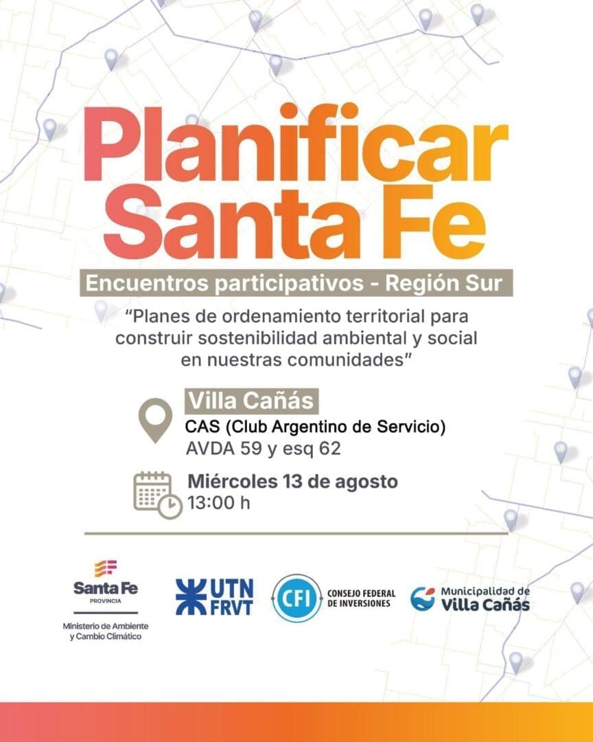 Villa Cañás: Convocan al Encuentro Participativo del Programa Planificar Santa Fe