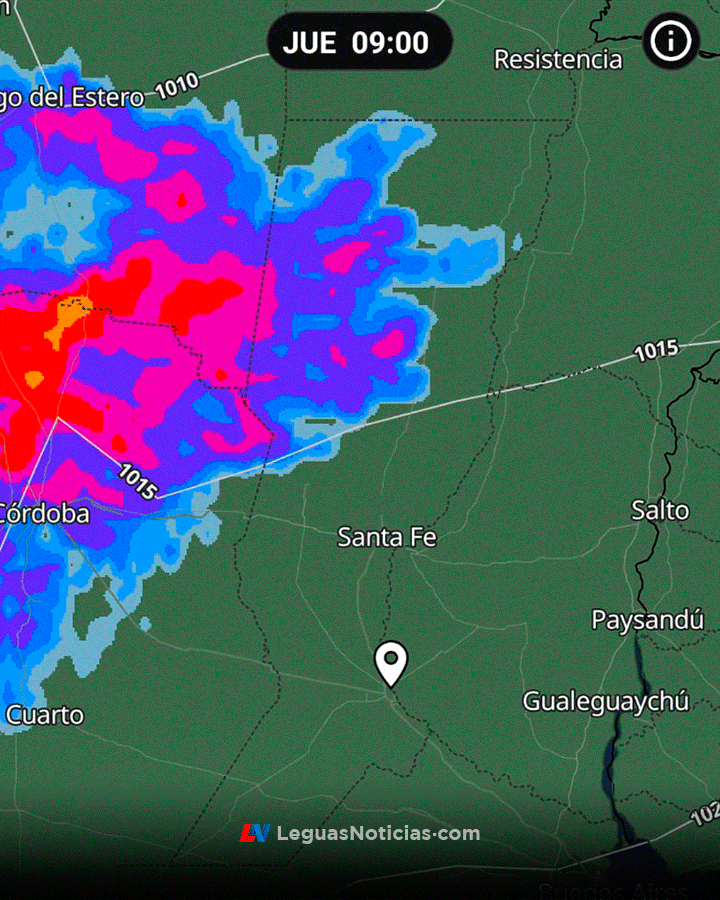 Doble alerta meteorológica para Santa Fe: Tormentas fuertes y severas entre jueves y viernes Doble alerta meteorológica para Santa Fe: Tormentas fuertes y severas entre jueves y viernes