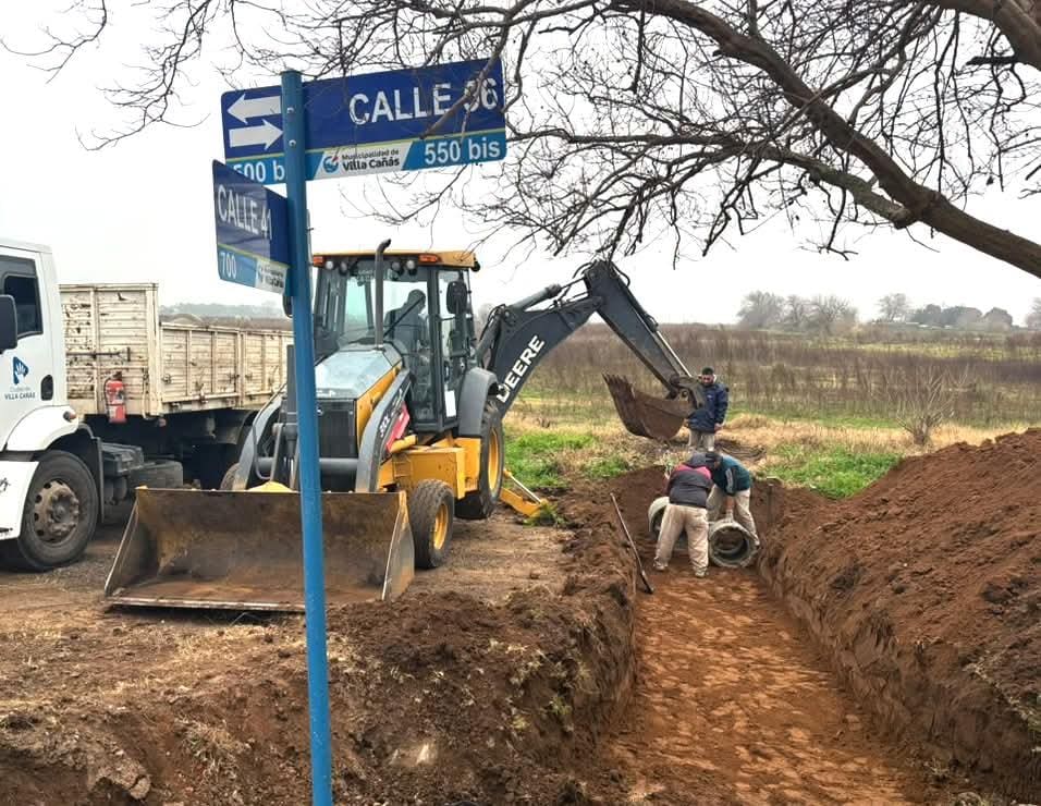 Villa Cañás realizó una obra de entubación en calles 56 y 41